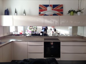 Crédence de cuisine en miroir argent 3