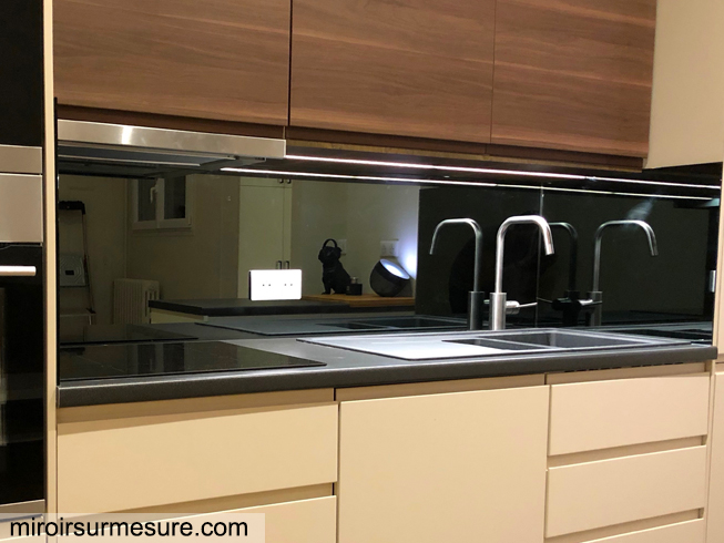 Miroir de cuisine en verre transparent doré argenté noir rouge structure murale miroir carrelage cuisine salle de bain 
